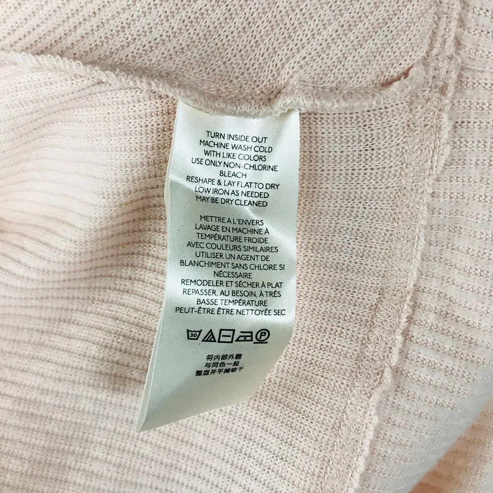 Free People Womens Small Sweater Pink Cozy With You Pullover Draped Surplice BV5